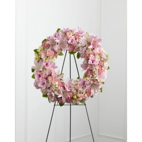 Classic pink roses wreath